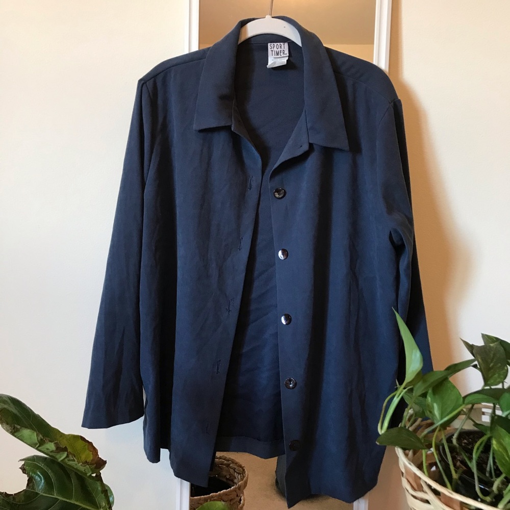 Woman’s Vintage Button Down, Navy Blue